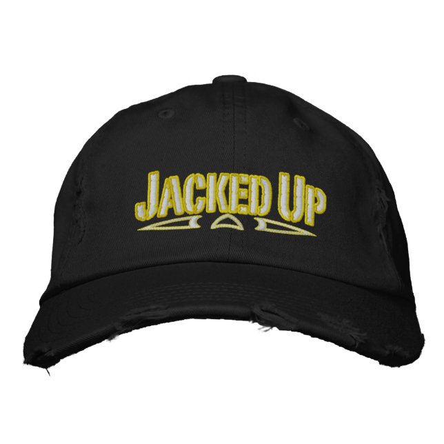 Jacked Up Distressed Chino Twill Cap (Front)