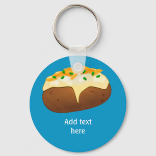 Jacket Spud - Baking Potato and your text Keychain