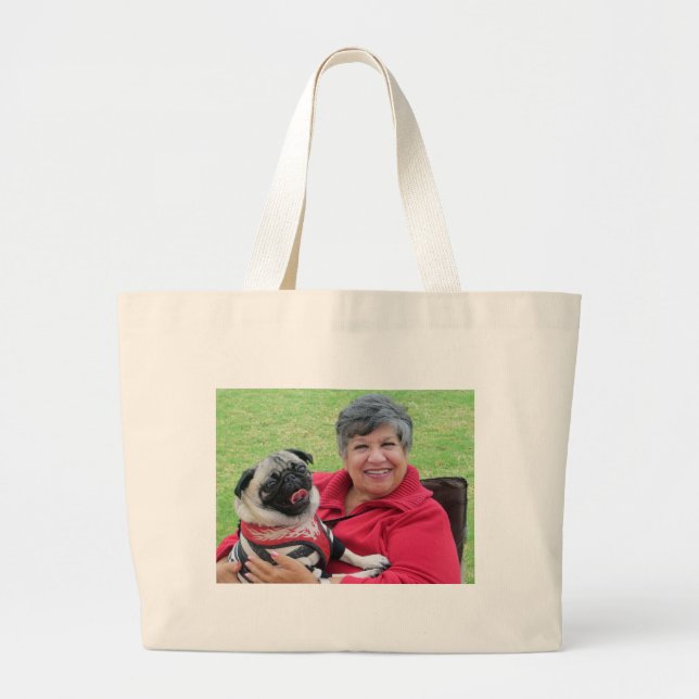 Jacki M and Sid Large Tote Bag (Front)