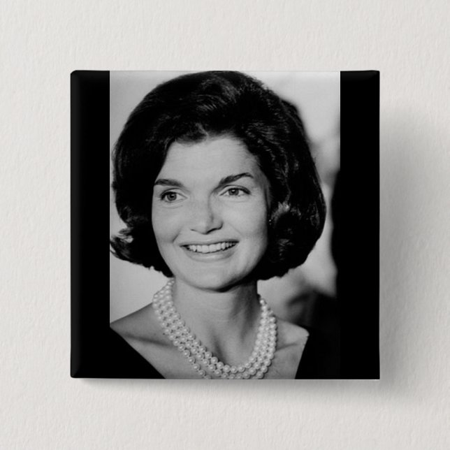 Jackie Kennedy 2 Inch Square Button (Front)