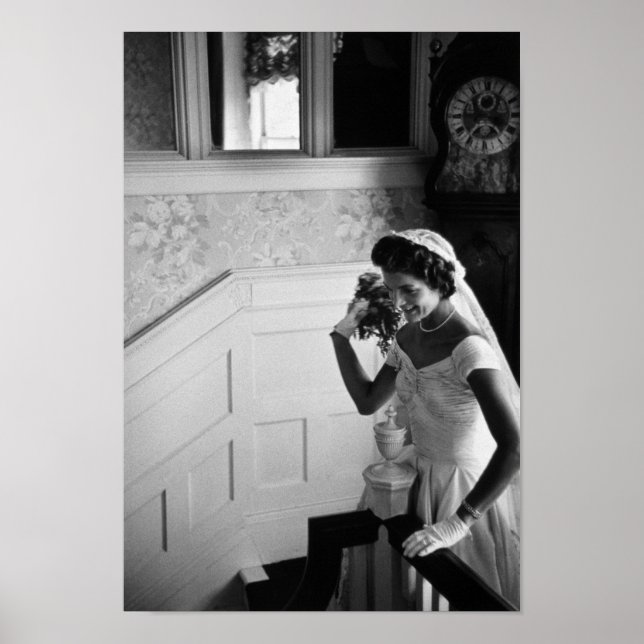 Jackie Kennedy Throwing Wedding Bouquet - 1953 Poster (Front)