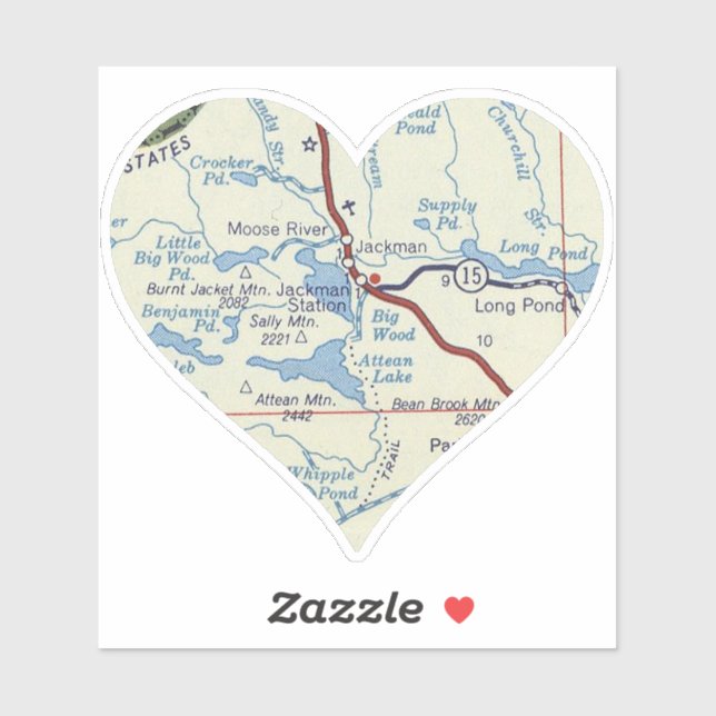 Jackman Maine Retro Map (Sheet)