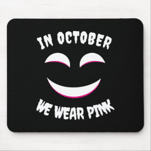 Jackolantern Halloween In October We Wear Pink Bre Mouse Pad