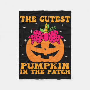 Jackolantern Halloween Pumpkin Unicorn Girl Toddle Fleece Blanket