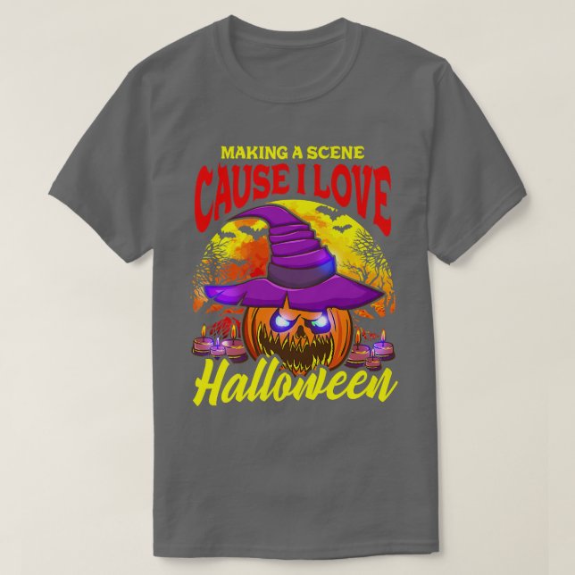 JackOLantern Pumpkin TrickOrTreating For Candy Hal T-Shirt (Design Front)