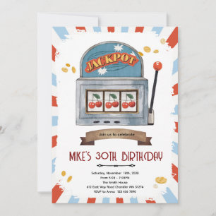 Jackpot casino party theme invitation