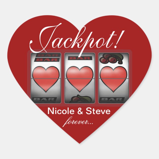 Jackpot Hearts We're Doing It In Vegas Heart Sticker (Front)