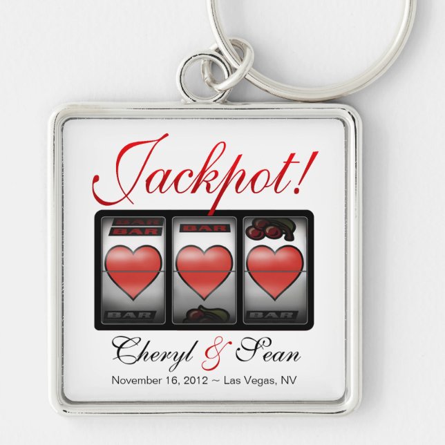 Jackpot Hearts We're Doing It In Vegas Keychain (Front)