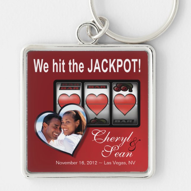 Jackpot Hearts We're Doing It In Vegas Photo Keychain (Front)