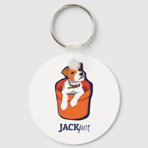 "Jackpot" Jack Russell Terrier Keychain