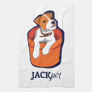 "Jackpot" Jack Russell Terrier Kitchen Towel