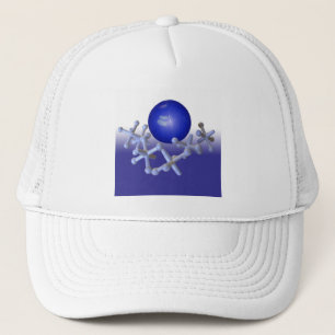 Jacks and Ball Set Classic Retro Toy Hat Cap Blue