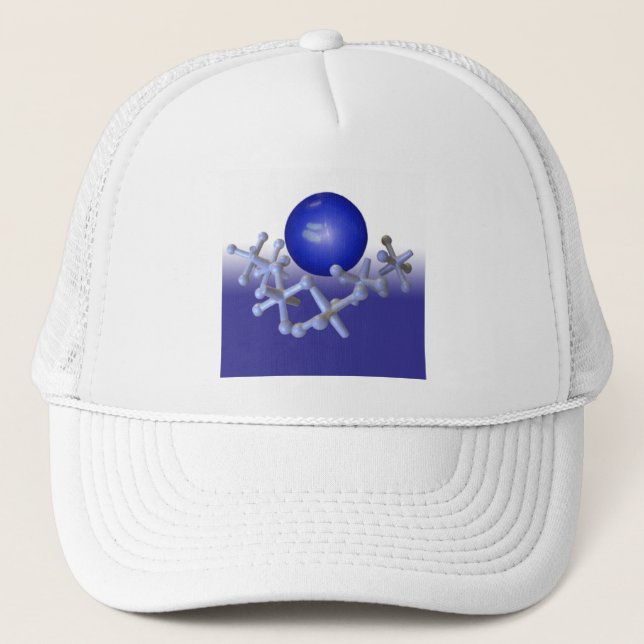 Jacks and Ball Set Classic Retro Toy Hat Cap Blue (Front)