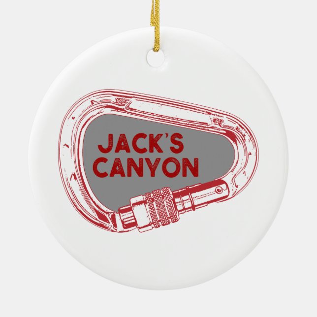 Jack's Canyon Climbing Carabiner Ceramic Ornament (Back)