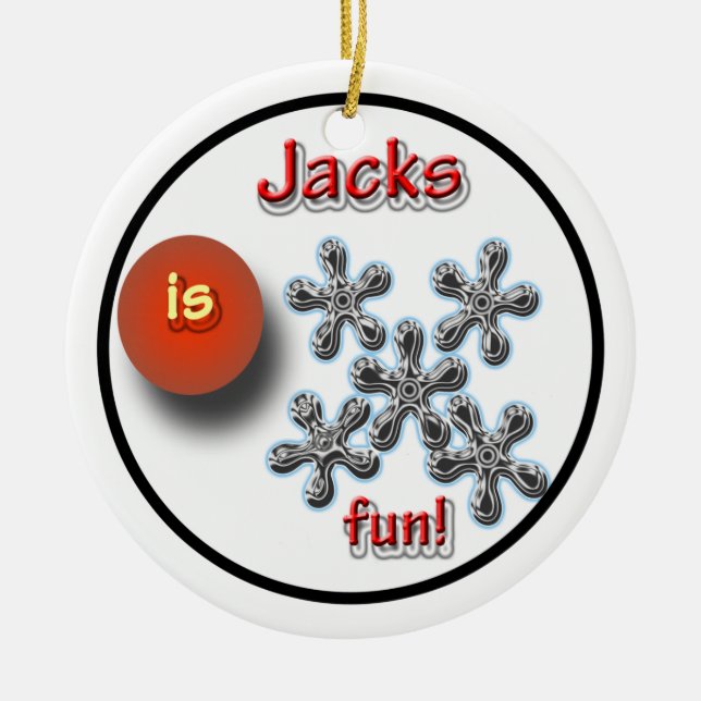 Jacks Game For Kids Ceramic Ornament (Front)