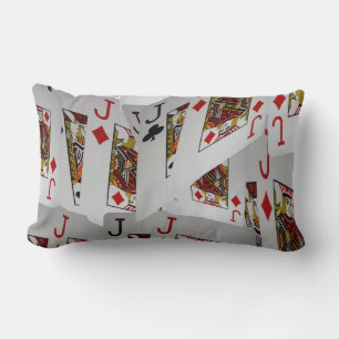 Jacks Poker Cards Layered Pattern, Lumbar Pillow