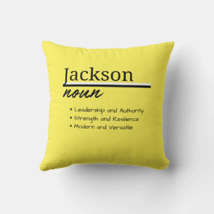 Jackson, Boy Personalized Name Definition Throw Pillow