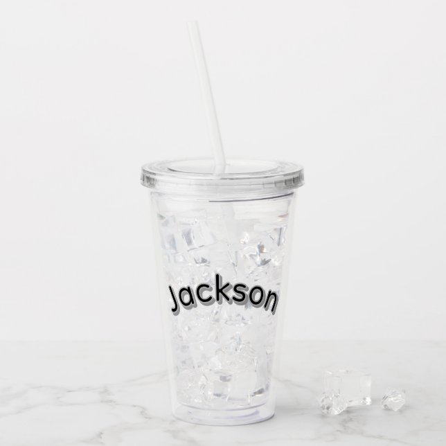 Jackson Boys Name, Acrylic Tumbler (Front Ice)