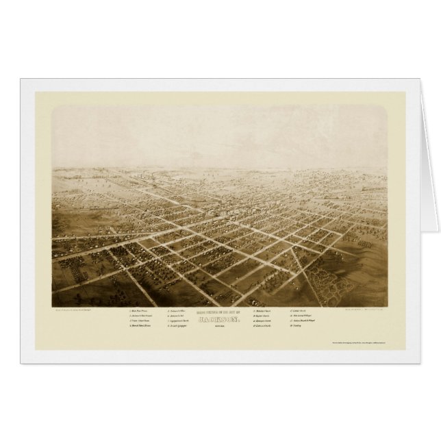 Jackson, carte panoramique de MI - 1868 (Devant horizontal)