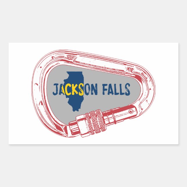 Jackson Falls Illinois Rock Climbing Carabiner Sticker (Front)