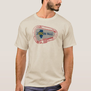 Jackson Falls Illinois Rock Climbing Carabiner T-Shirt
