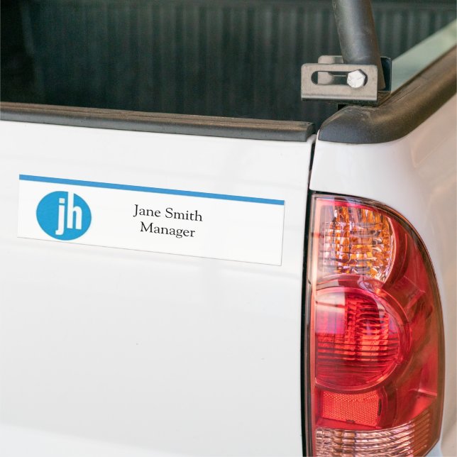 Jackson Hewitt Blue Editable Bumper Sticker (On Truck)