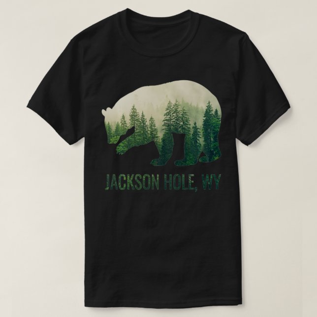 Jackson Hole Bear State Of Wyoming Pacific NW Wild T-Shirt (Design Front)