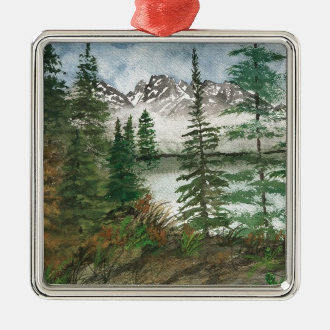 Jackson Hole Jenny Lake Metal Ornament (Front)