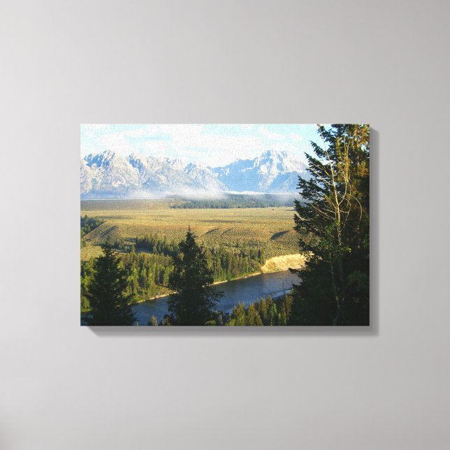 Jackson Hole Mountains and River Canvas Print (Front)