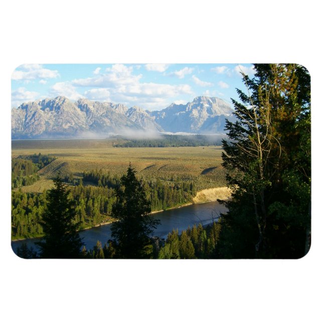 Jackson Hole Mountains and River Magnet (Horizontal)