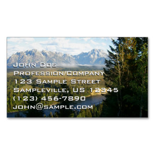 Jackson Hole Mountains and River Magnetic Business Card