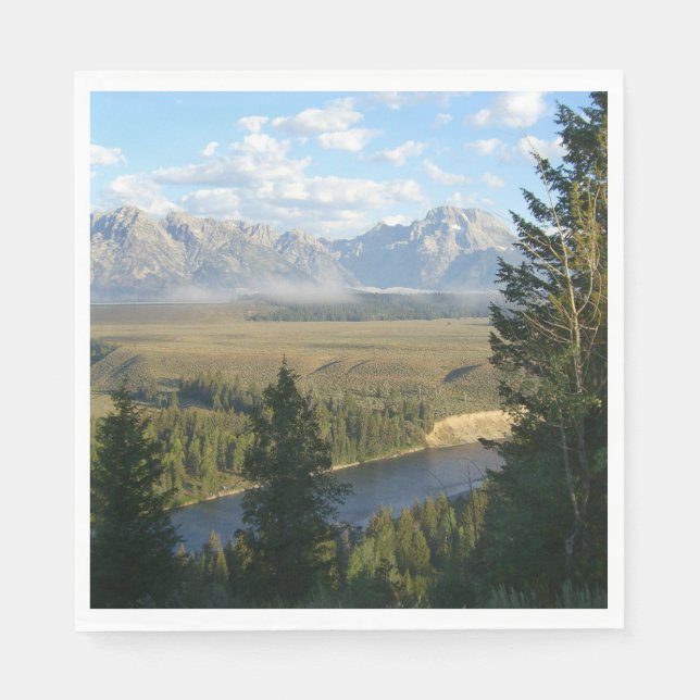 Jackson Hole Mountains and River Napkin (Front)