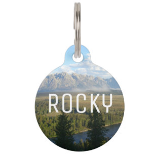 Jackson Hole Mountains and River Pet Tag