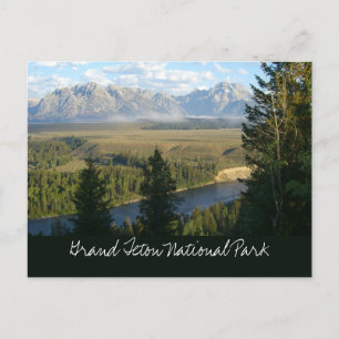 Jackson Hole Mountains and River Postcard