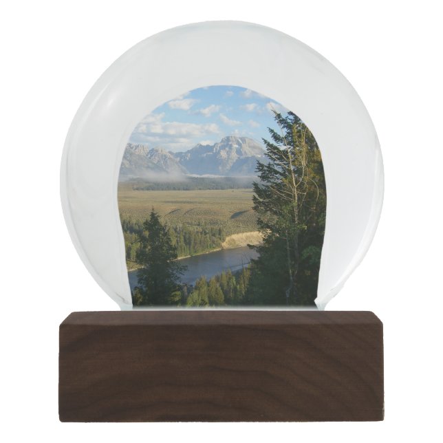 Jackson Hole Mountains and River Snow Globe (Front)