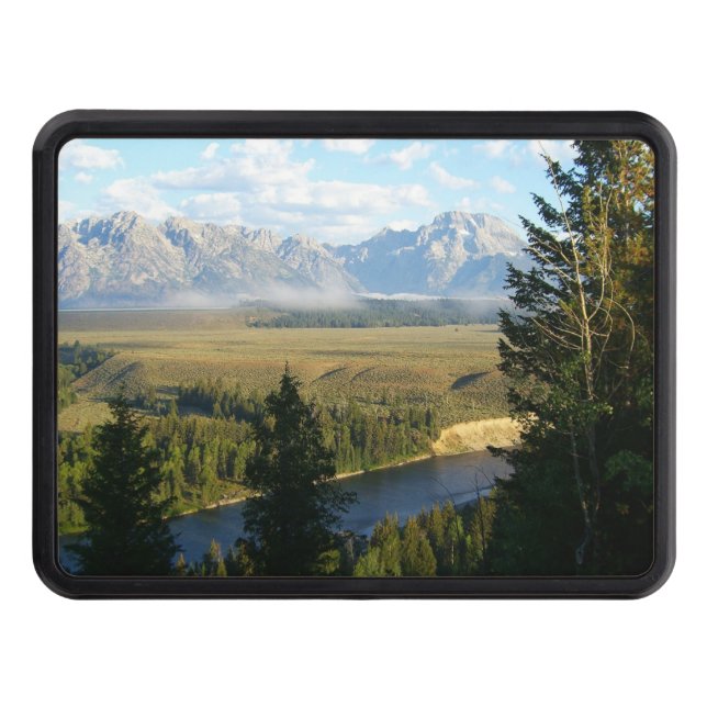 Jackson Hole Mountains and River Trailer Hitch Cover (Front)