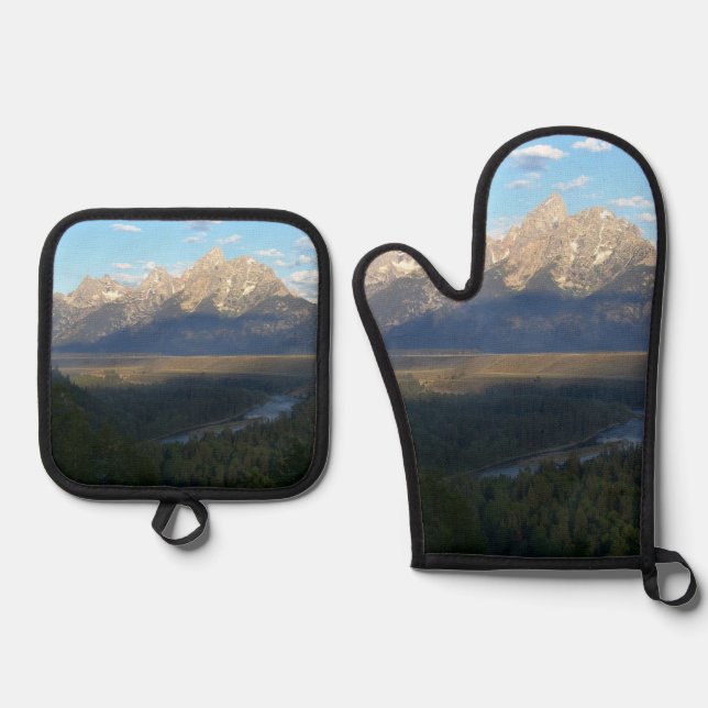 Jackson Hole Mountains (Grand Teton National Park) Oven Mitt & Pot Holder Set (Front)