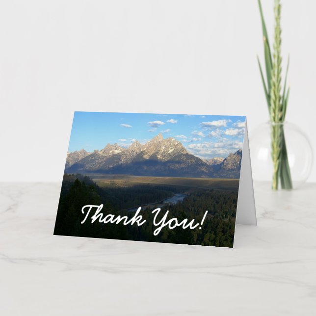 Jackson Hole Mountains Thank You Foil Greeting Card (Front)