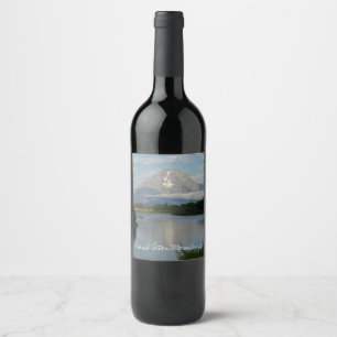 Jackson Hole River at Grand Teton National Park Wine Label