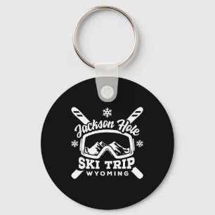 Jackson Hole Ski Trip Wyoming Vacation Group Snow Keychain