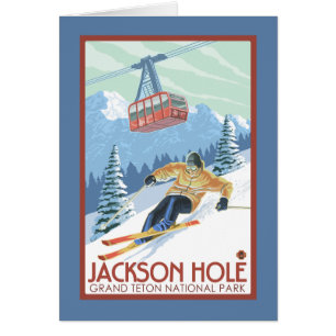 Jackson Hole, skieur du Wyoming et tram