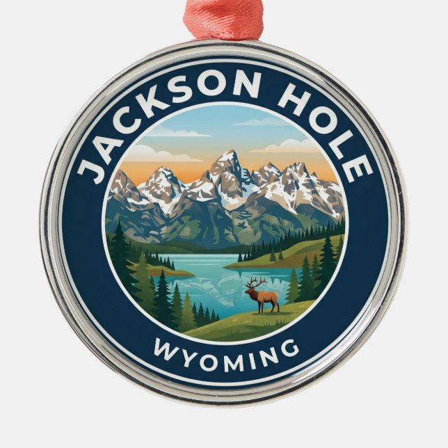 Jackson Hole USA Metal Ornament (Front)