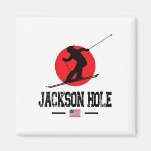 Jackson Hole Usa Ski Resort Rocky Mountains Americ Magnet