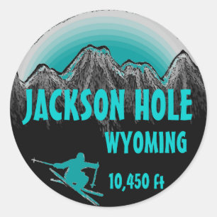 Jackson Hole Wyoming Autocollants turquoises d'art