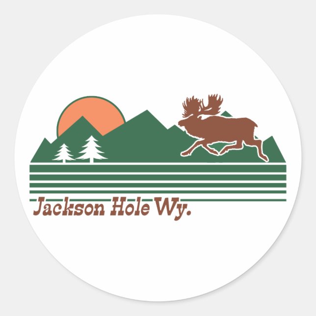 Jackson Hole Wyoming Classic Round Sticker (Front)