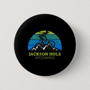 Jackson Hole Wyoming Mountain Biking Mtb Vacation 2 Inch Round Button