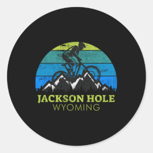 Jackson Hole Wyoming Mountain Biking Mtb Vacation Classic Round Sticker
