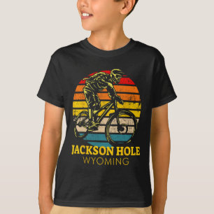 Jackson Hole Wyoming Mountain Biking Retro Mtb T-Shirt