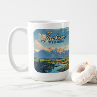 Jackson Hole Wyoming Ranch Tetons Mountains Retro