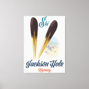 Jackson Hole Wyoming Ski poster Canvas Print